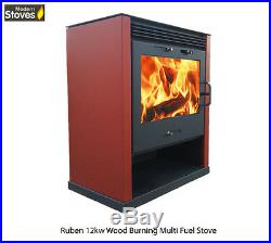 Wood Burner 16kw Ruben Red Multi-fuel Wood Burning Stove from Modern Stoves
