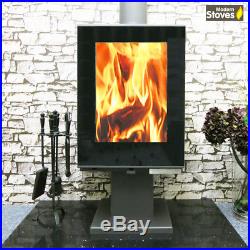 Wood Burning Multi-fuel Stove Rhyton 12kw Contemporary Stove with Pedestal Stand