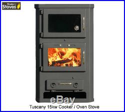 Wood Burning Multifuel Stove & Oven Cooker Combination Tuscani 15kw