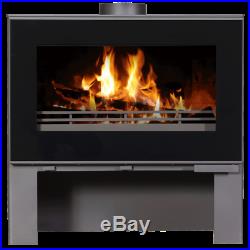 Wood Burning Stove 11/14 kW Fireplace Log Burner OMEGA Top Flue Modern BlmSchV2