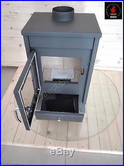 Wood Burning Stove 9-13 kW Fireplace Log Burner RAY Top Flue EU New with legs