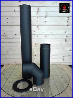 Wood Burning Stove 9-13 kW Fireplace Log Burner RAY Top Flue EU New with legs