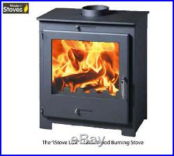 Wood Burning Stove Black Contemporary 18kw iStove Lux Wood Burner Multifuel