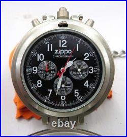 Zippo Chronograph Base Metal Stainless Steel Back Pocket Watch